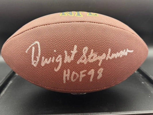 Dwight Stephenson Signed and Inscribed Football - Curators Corner LLC