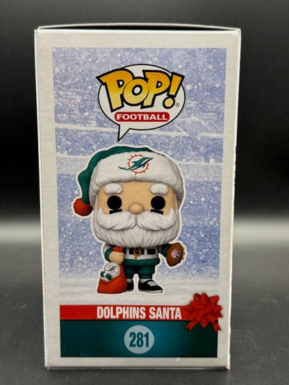 Dwight Stephenson Signed Dolphins SANTA Funko Pop #281 w/HOF'98 (SCHWARTZ COA) - Curators Corner LLC