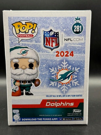 Dwight Stephenson Signed Dolphins SANTA Funko Pop #281 w/HOF'98 (SCHWARTZ COA) - Curators Corner LLC