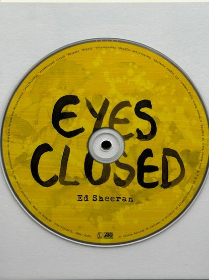 Ed Sheeran Signed Custom Framed "Eyes Closed" CD Album Insert with Disc - Curators Corner LLC