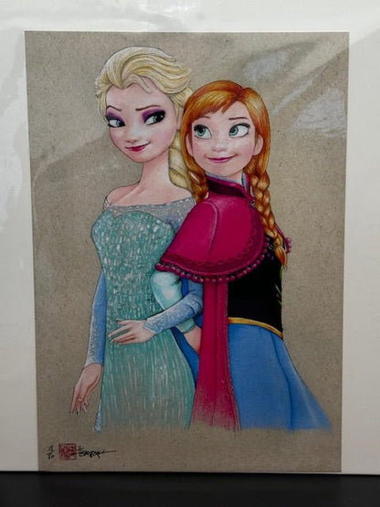 Elsa & Anna Art Print by Thang Nguyen 8x12 Numbered 15/50 - Curators Corner LLC
