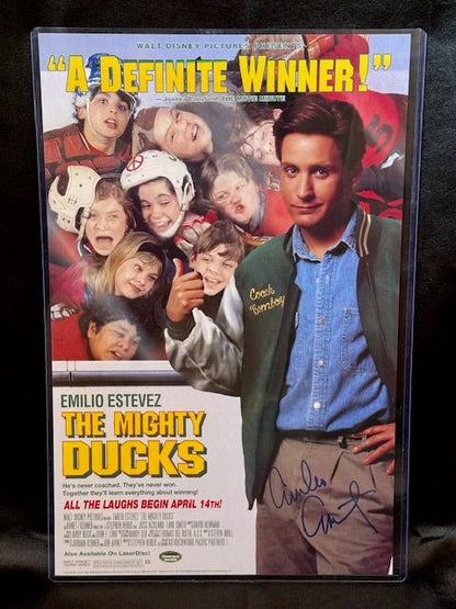 Emilio Estevez Signed Might Ducks Poser 11x17 - Curators Corner LLC