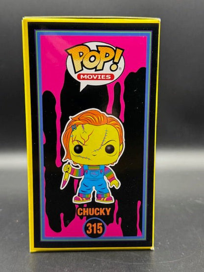 Funko Pop! Alex Vincent SIGNED Chucky Black Light #315 EEE Exclusive (W Case) - Curators Corner LLC