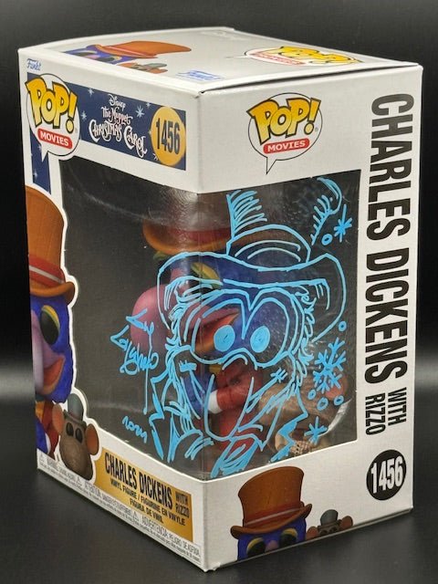Guy Gilchrist Signed Charles Dickens with Rizzo Muppets Christmas Carol Funko Pop #1456 - Curators Corner LLC