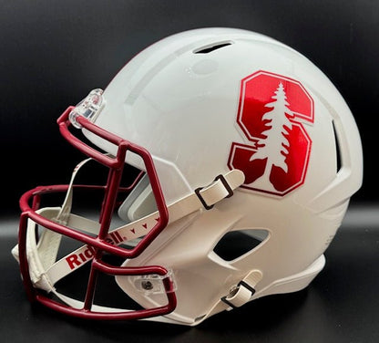 Jim Plunkett Signed Stanford Cardinals Full Size Replica Speed Helmet - Curators Corner LLC