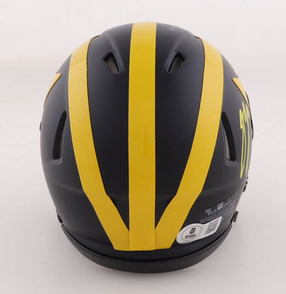 J.J. McCarthy Signed Michigan Wolverines Speed Mini Helmet (Beckett) - Curators Corner LLC