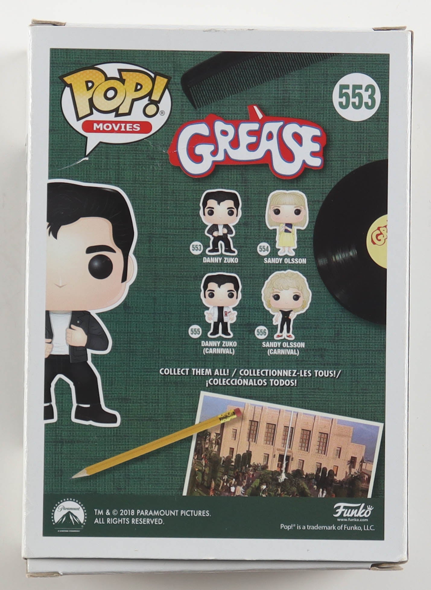 John Travolta Signed "Grease" Danny Zuko Funko Pop 553 - Curators Corner LLC