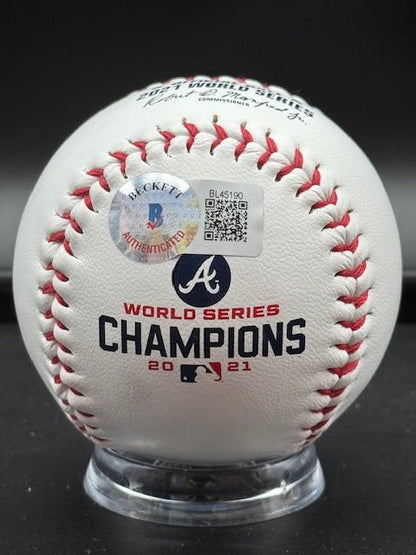Jorge Soler Signed 2021 Atlanta Braves World Series Champions Baseball - Curators Corner LLC