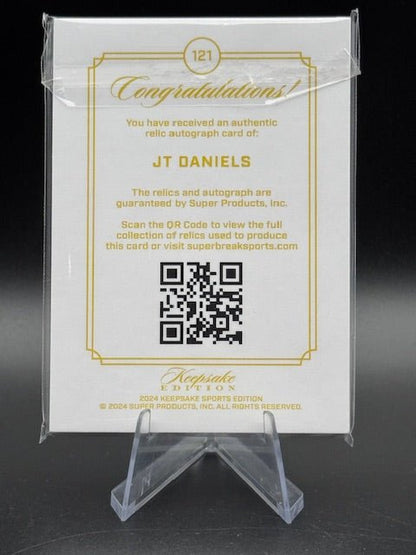 JT Daniels 2024 Keepsake Multi Sport Gem/Relic/Auto 19/50 - Curators Corner LLC