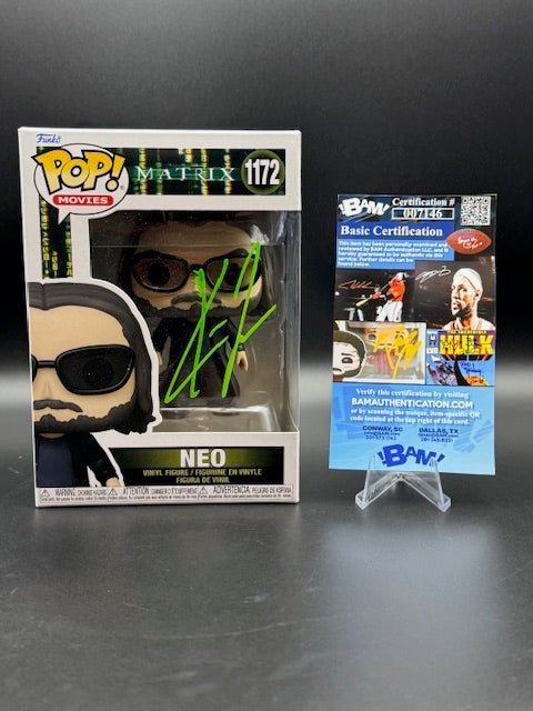 Keanu Reeves Signed The Matrix "Neo" Funko Pop #1172 - Curators Corner LLC