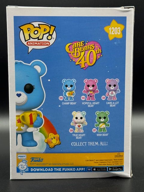 Linda Ballantyne Signed Care Bears 40th Champ Bear Funko Pop #1203 - Curators Corner LLC
