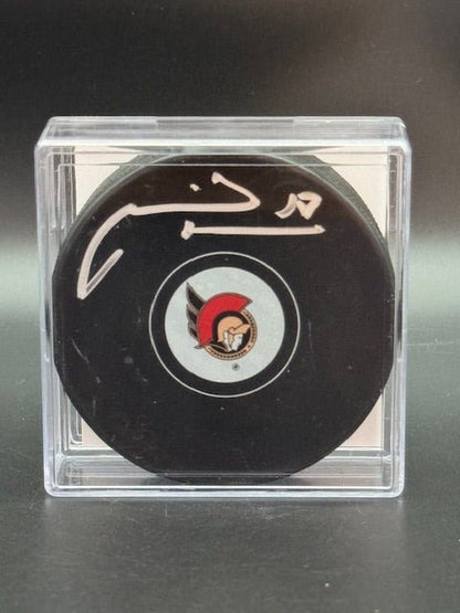Marian Hossa Signed Senators Hockey Puck - Curators Corner LLC