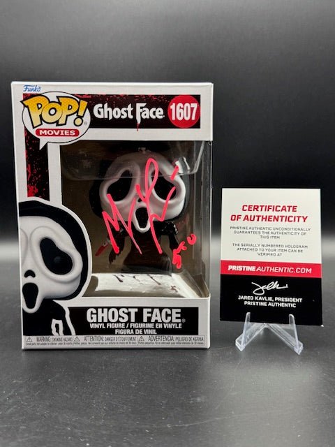 Matthew Lillard Signed Ghost Face Funko Pop! Inscribed "Stu" #1607 - Curators Corner LLC