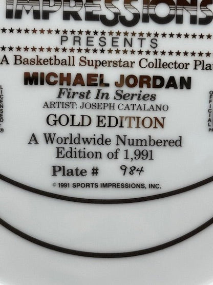 Michael Jordan LE 1991 Sports Impressions Commemorative 10" Ceramic Plate - Curators Corner LLC