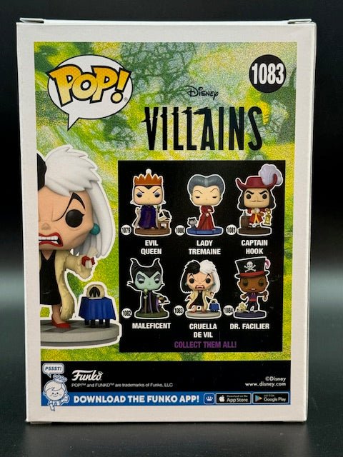 Michelle Gomez Signed Disney Villains Cruella De Vil Funko Pop #1083 - Curators Corner LLC