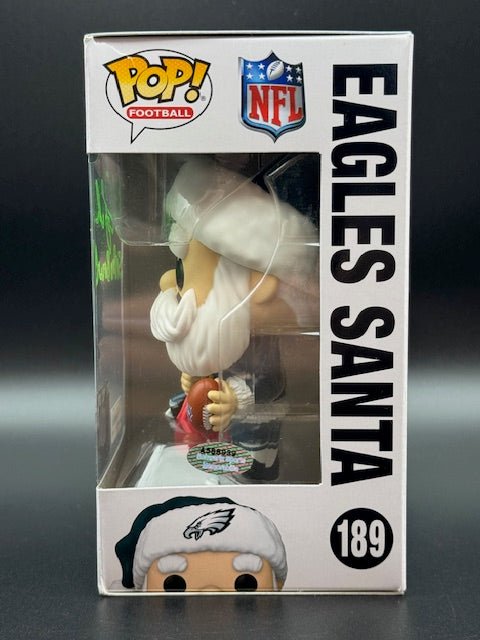 Mike Quick Signed and Inscribed Eagles Santa Funko Pop #189 - Curators Corner LLC