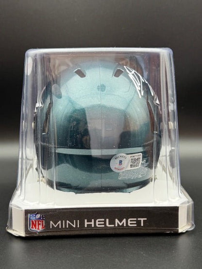 Miles Sanders Signed Eagles Mini Helmet - Curators Corner LLC