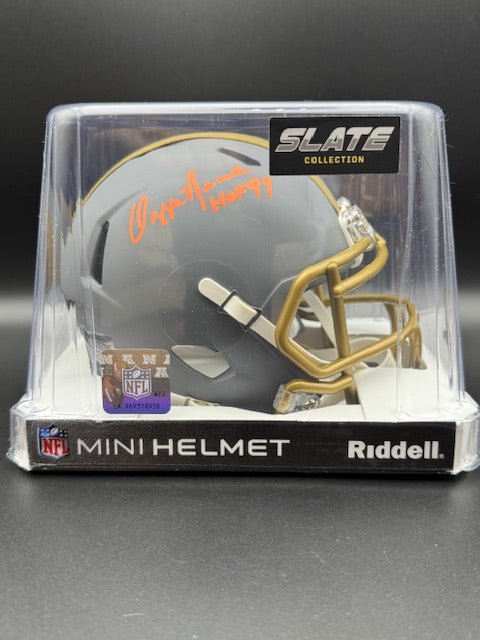 Ozzie Newsome Signed and Inscribed Cleveland Browns Slade Riddell Speed Mini Helmet - Curators Corner LLC