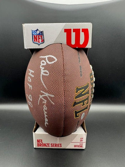 Paul Krause Signed and Inscribed Football - Curators Corner LLC