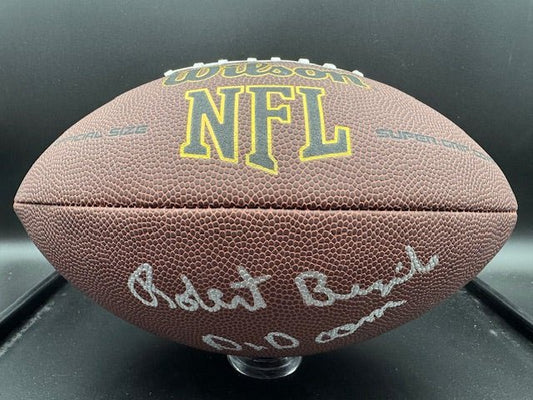 Robert Brazile Signed and Inscribed Football - Curators Corner LLC