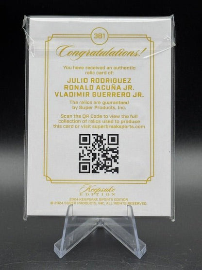 Rodriguez/Acuna/Guerrero 2024 Keepsake Triple Gem/Triple Relic 10/99 - Curators Corner LLC