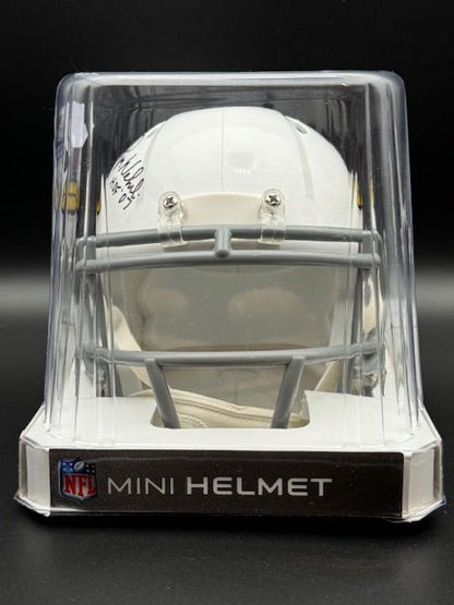 Roger Wehrli Signed and Inscribed Mini Speed Helmet - Curators Corner LLC