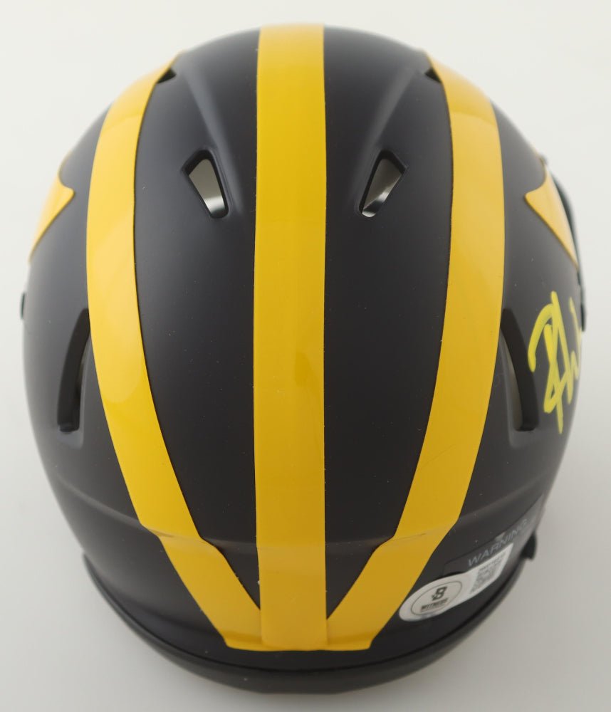 Roman Wilson Signed Michigan Wolverines Speed Mini Helmet (Beckett) - Curators Corner LLC