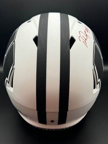 Ron Dayne Signed and Inscribed Wisconsin Full Size Helmet - Curators Corner LLC