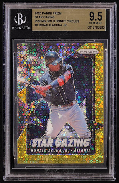 Ronald Acuna Jr. 2020 Panini Prizm Star Gazing Prizms Gold Donut Circles #SG3 #01/10 (BGS 9.5) - Curators Corner LLC