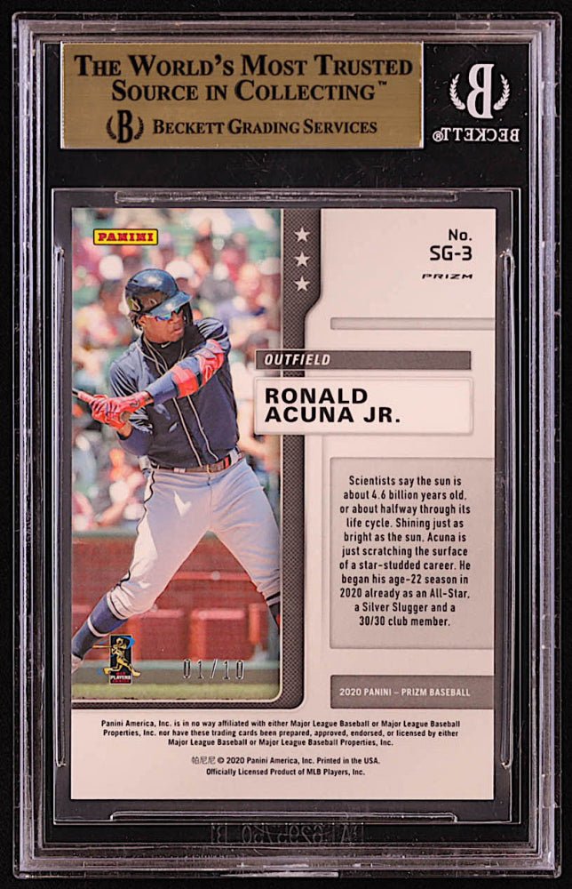 Ronald Acuna Jr. 2020 Panini Prizm Star Gazing Prizms Gold Donut Circles #SG3 #01/10 (BGS 9.5) - Curators Corner LLC
