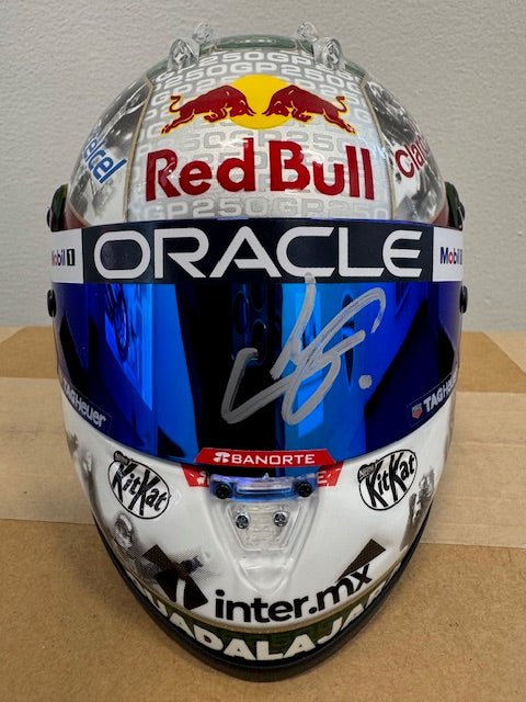 Sergio Perez Signed Red Bull '250 1:2 Scale Racing Mini Helmet (Beckett) - Curators Corner LLC