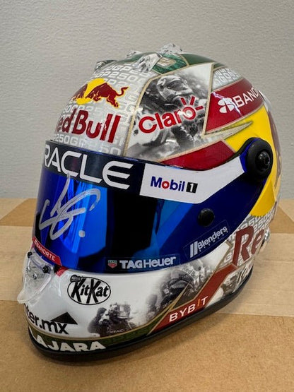 Sergio Perez Signed Red Bull '250 1:2 Scale Racing Mini Helmet (Beckett) - Curators Corner LLC