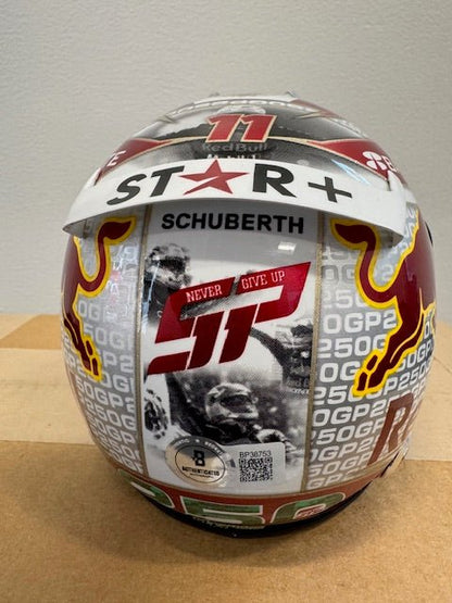 Sergio Perez Signed Red Bull '250 1:2 Scale Racing Mini Helmet (Beckett) - Curators Corner LLC