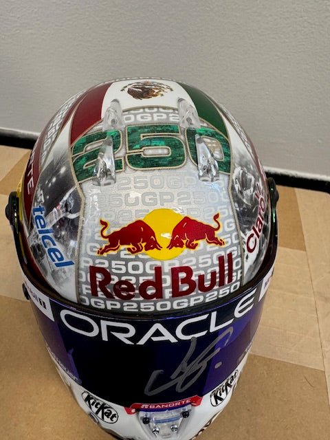 Sergio Perez Signed Red Bull '250 1:2 Scale Racing Mini Helmet (Beckett) - Curators Corner LLC