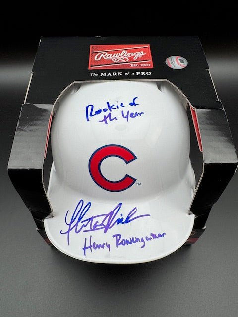 Thomas Ian Nicholas Signed and Inscribed Chicago Cubs Replica Mini Helmet - Curators Corner LLC