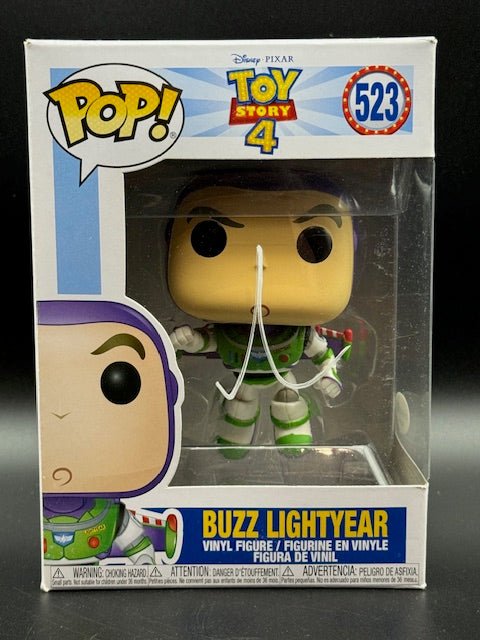 Tim Allen Signed Disney Toy Story 4 Buzz Lightyear Funko Pop #523 - Curators Corner LLC