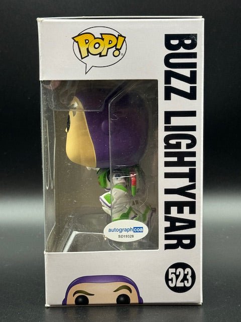 Tim Allen Signed Disney Toy Story 4 Buzz Lightyear Funko Pop #523 - Curators Corner LLC