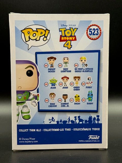 Tim Allen Signed Disney Toy Story 4 Buzz Lightyear Funko Pop #523 - Curators Corner LLC