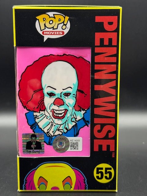 Tim Curry Signed/Tone Rodriguez Art It the Movie "Pennywise" Funko Pop #55 - Curators Corner LLC