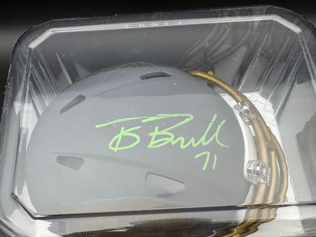 Tony Boselli Signed Jacksonville Jaguars Slate Riddell Mini Speed Helmet - Curators Corner LLC
