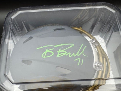 Tony Boselli Signed Jacksonville Jaguars Slate Riddell Mini Speed Helmet - Curators Corner LLC