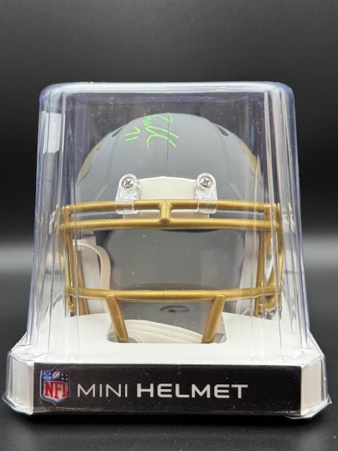 Tony Boselli Signed Jacksonville Jaguars Slate Riddell Mini Speed Helmet - Curators Corner LLC