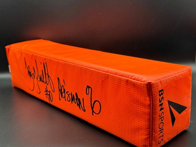 Troy Smith Signed and Inscribed End Zone Pylon - Curators Corner LLC