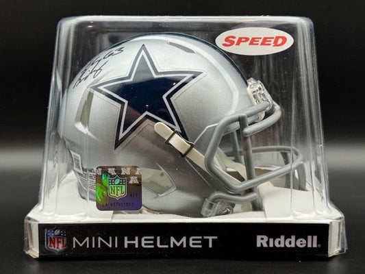 Tyler Biadasz Signed Dallas Cowboys Mini Helmet - Curators Corner LLC
