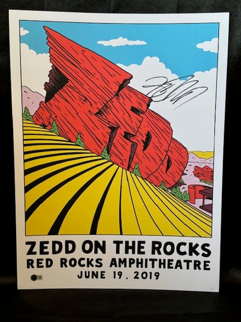 Zedd Signed 18x24 "Zedd on the Rocks" Concert Poster Limited 18/115 - Curators Corner LLC